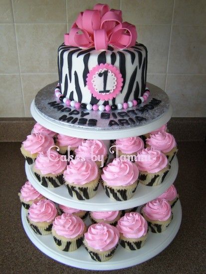 Images Of Zebra Hot Pink 1st Birthday Cakes By Tammi Wallpaper cakepins.com
