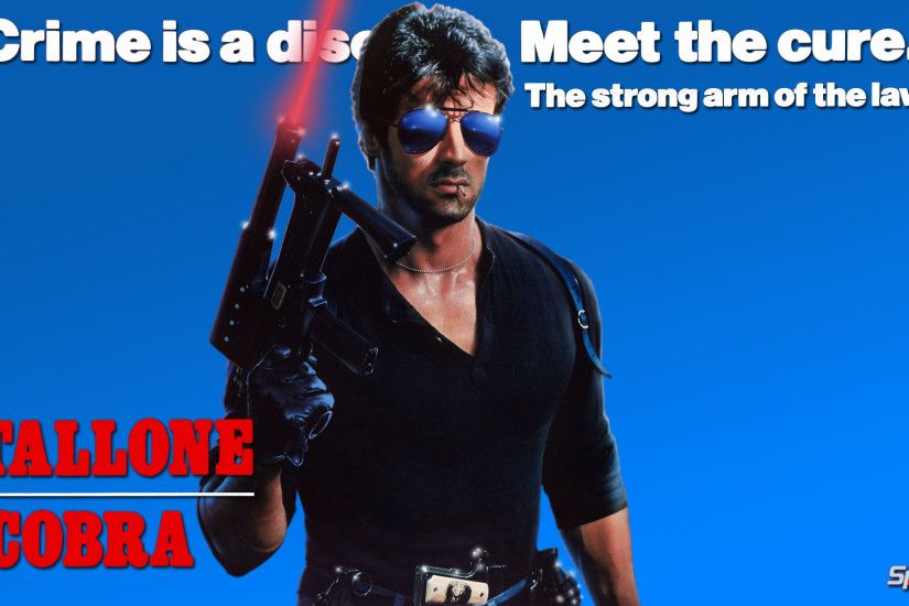 I was asked to do a wallpaper from the poster of the 1986 Stallone moive  Cobra here you go Mappy.