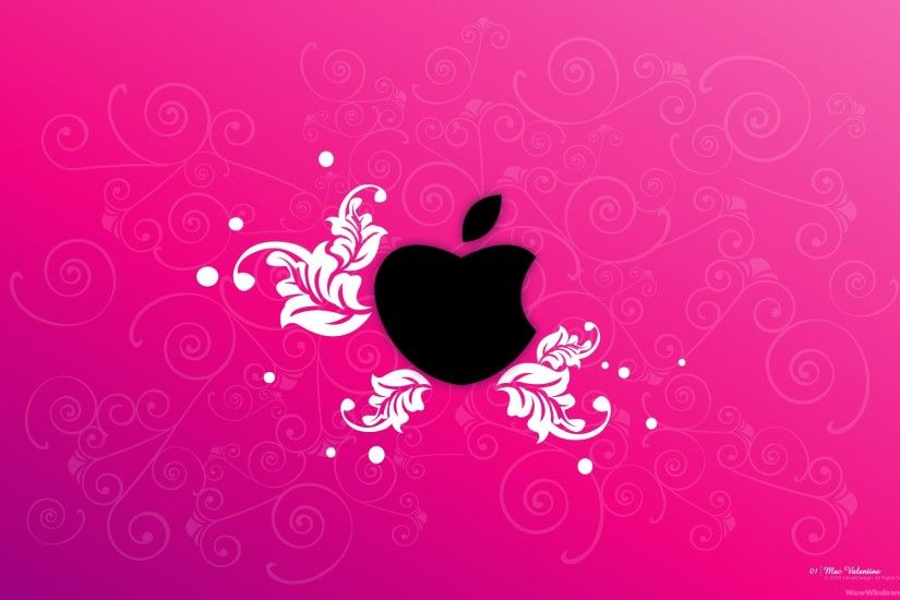 apple logo pink full hd wallpaper