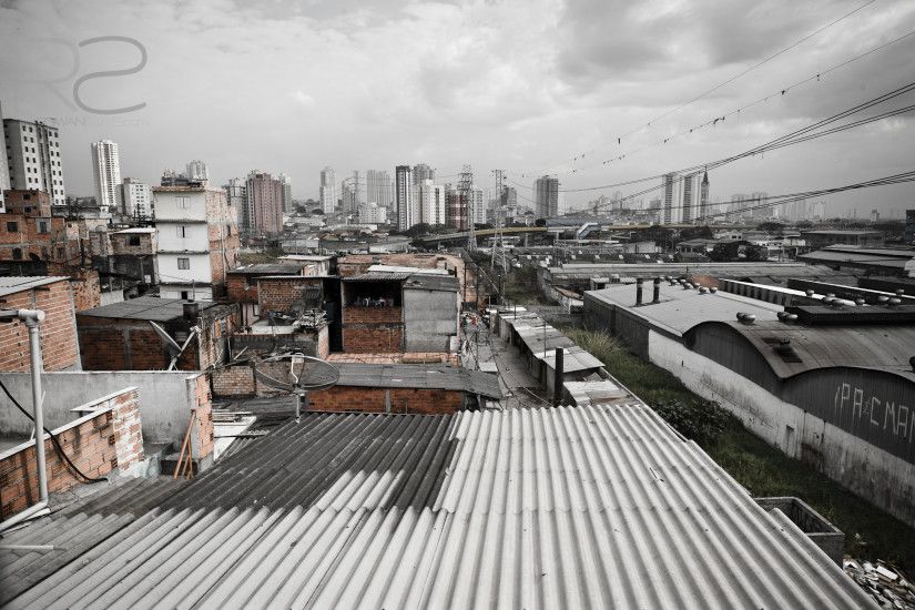 Cityscape over the Heliopolis favela, Sao Paulo, Brazil