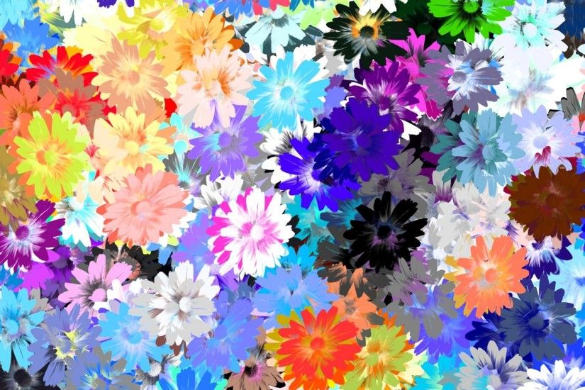 Artwork flowers multicolor wallpaper