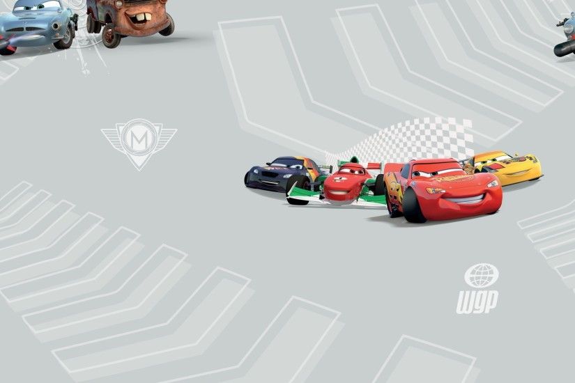 Details about Disney Cars 2 Racetrack Grey Multi Kids Wallpaper