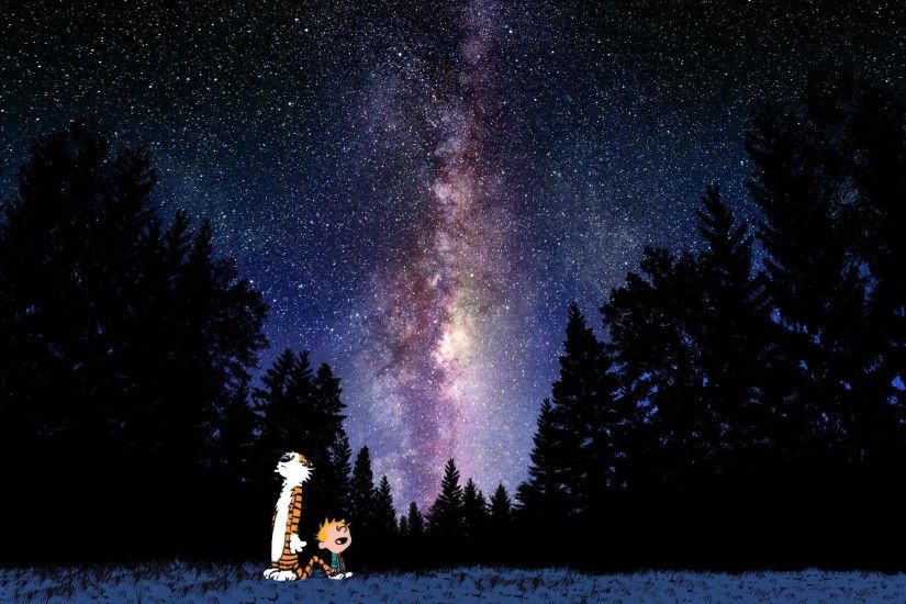 Calvin And Hobbes Looking At Stars Wallpaper | 1920x1200 | ID:35253