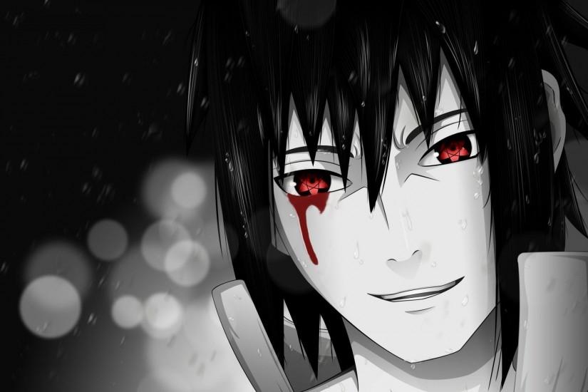 Sasuke Mangekyo Sharingan Silver Eyes Blood FullHD Wallpaper