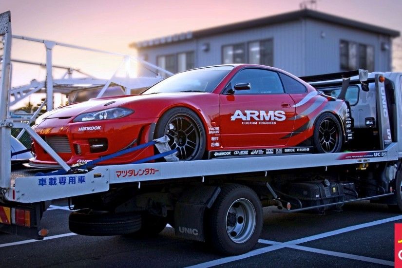 Car Nissan Silvia S15 in the tow truck
