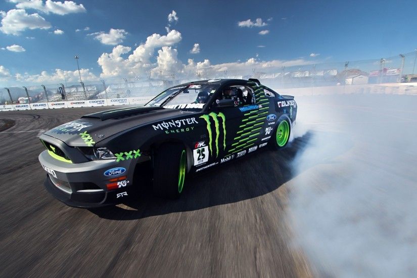 Preview wallpaper competition, drift, sports car, mustang, clouds, ford, gt