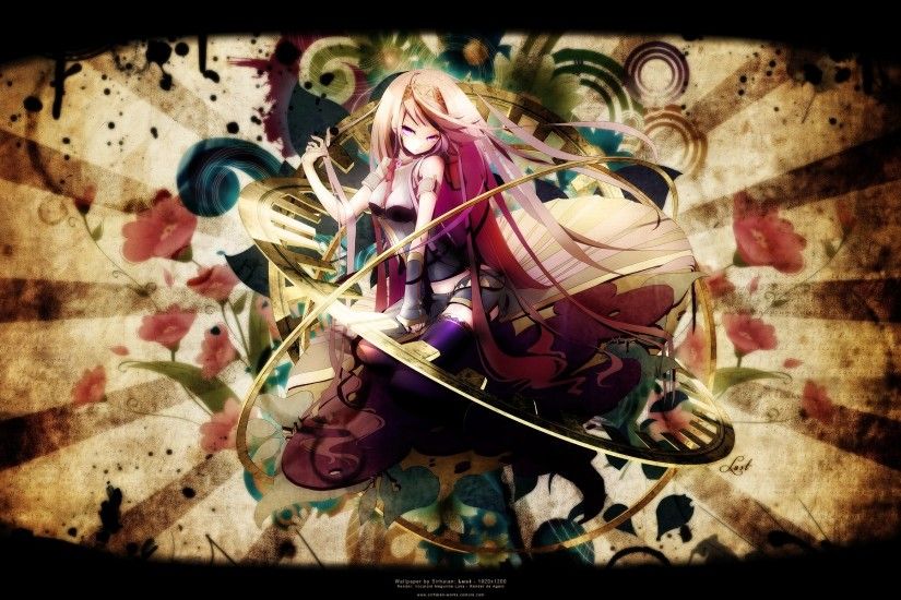 Abstract Armbands Detached Sleeves Hair Band Ornaments Long Megurine Luka  Pink Eyes Vocaloid ...