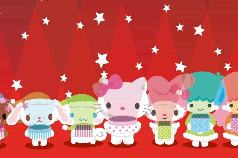 Stars with Hello Kittes Wallpaper