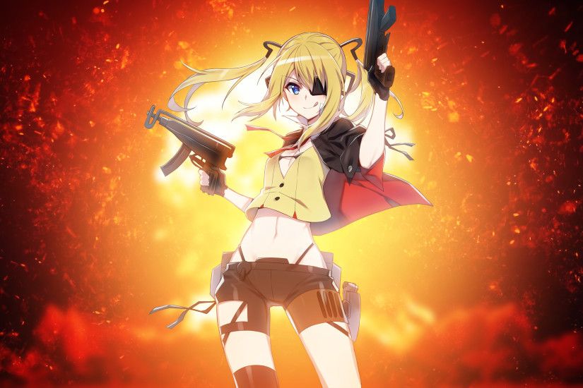 Anime girl Guns 4K