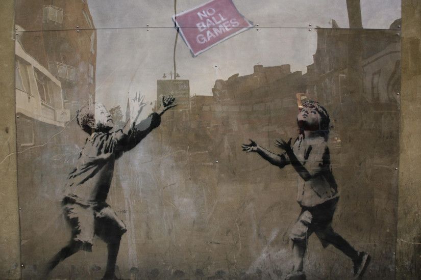 Banksy, Street Art, Graffiti, No Ball Games, Banksy No Ball Games Street