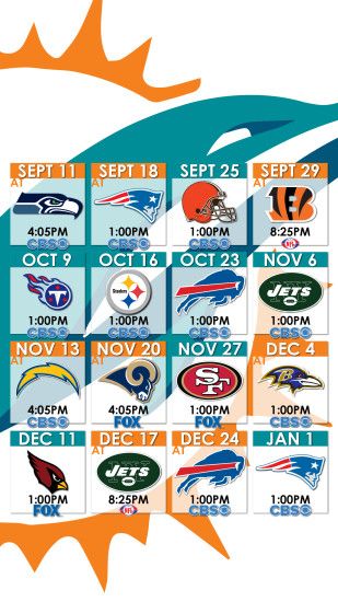 Miami Dolphins Schedule Wallpaper for iPhone ...