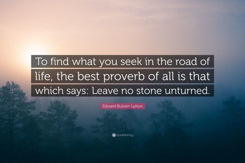Edward Bulwer-Lytton Quote: “To find what you seek in the road of