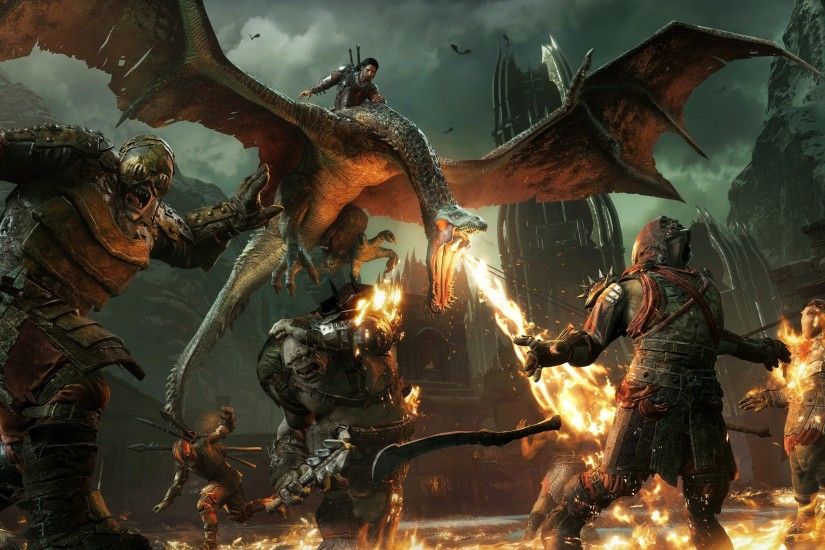 Talion Riding Dragon Drake Middle-earth: Shadow of War 4K 3840x2160  wallpaper