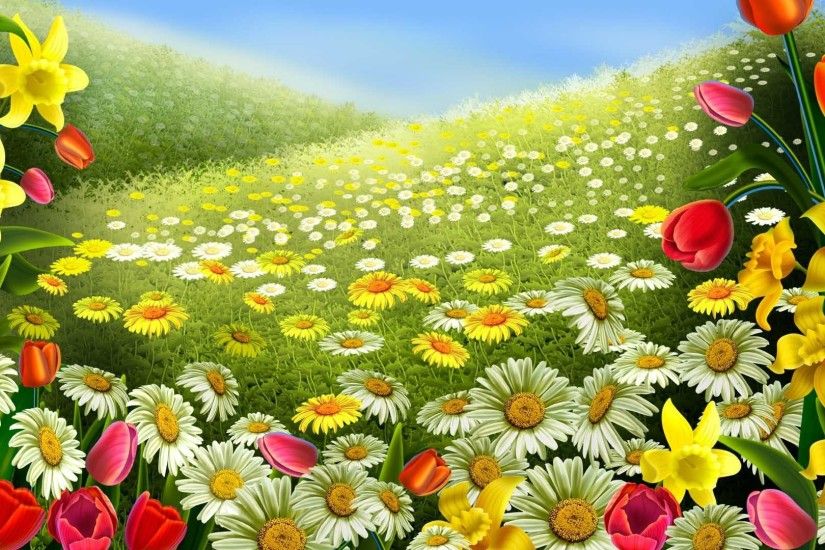 Colorful flowers Spring desktop backgrounds | Wallpaperloves