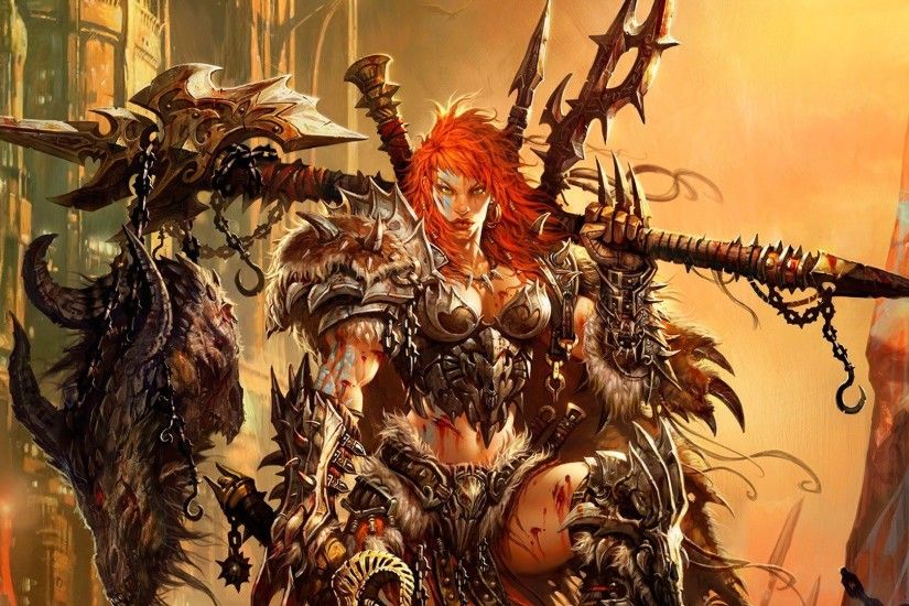 Conan the Barbarian Art Wallpaper | Download Wallpaper women video games  blood weapons fantasy art armor