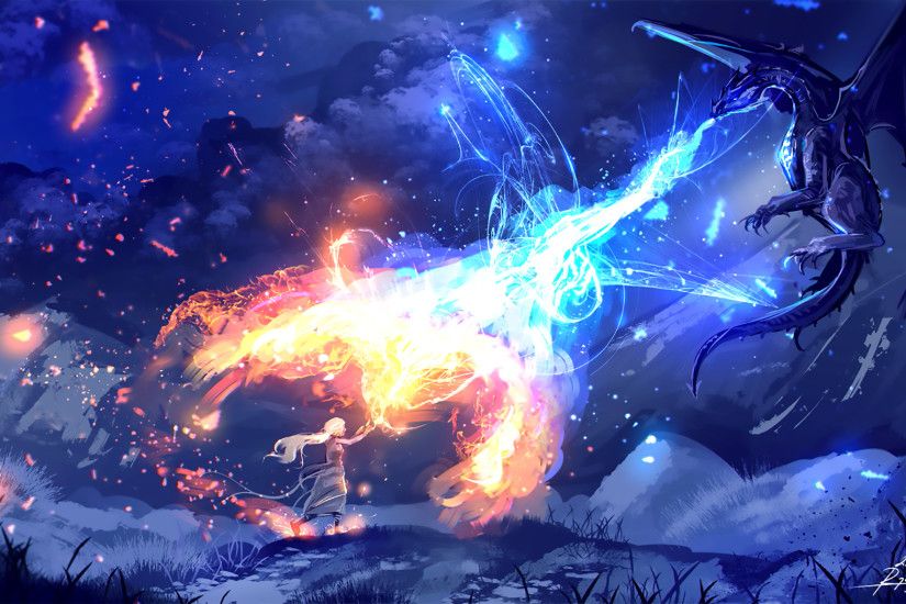 Fantasy - A Song Of Ice And Fire Magic Girl Night Dragon Daenerys Targaryen  Wallpaper