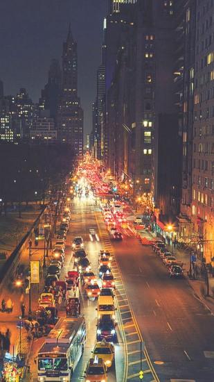 12299 13: Busy New York Street Night Traffic iPhone 7 wallpaper