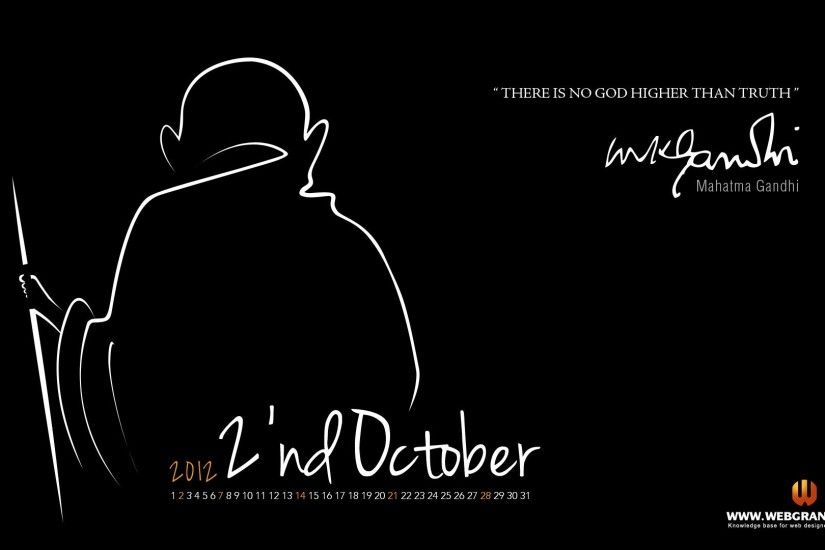 Mahatma Gandhi October Calendar 2012
