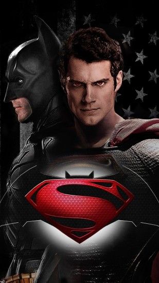 Batman and superman with the logos