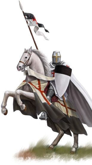 Wallpapers Shield Horses Knight Templar Fantasy 1440x2560