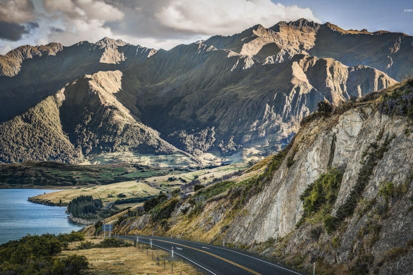 Rocky mountains in New Zealand wallpaper