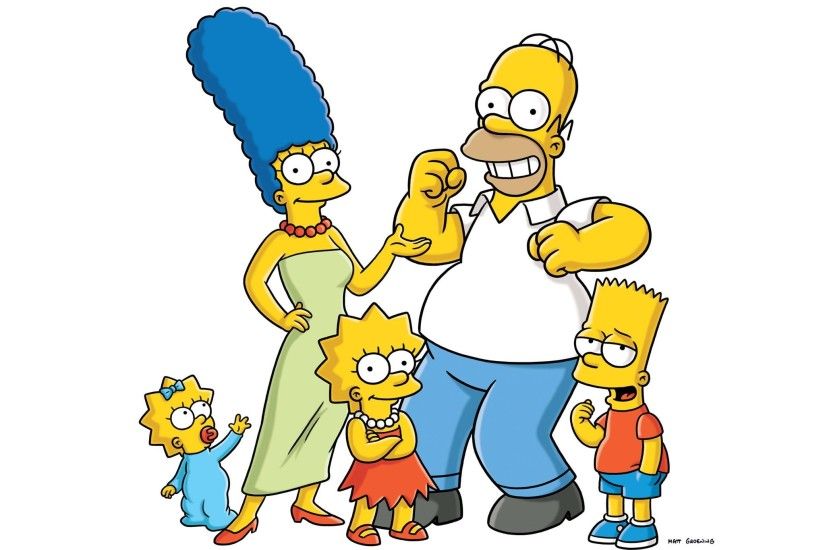 General 2048x1469 The Simpsons Maggie Simpson Marge Simpson Lisa Simpson  Homer Simpson Bart Simpson simple background