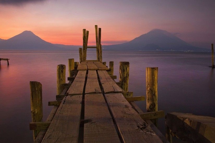 Wooden Dock At Lake Atitlan Guatemala