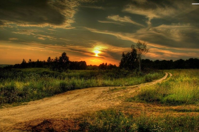 Country Dirt Road Sunset