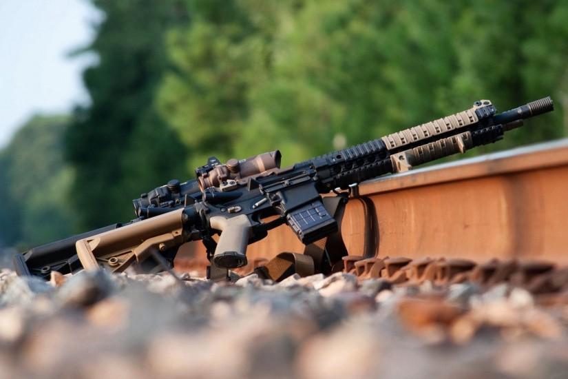 ar-15 assault rifle weapon rails