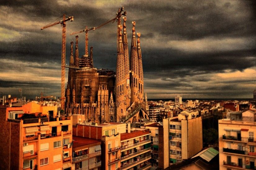 La Sagrada FamÃ­lia, with the construction still in progress since a  monumetal Roman Catholic church in Barcelona. The symbol of the city  nowadays.by Antoni ...