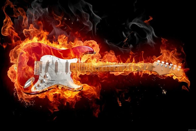 Guitar Fire Wallpaper WallDevil