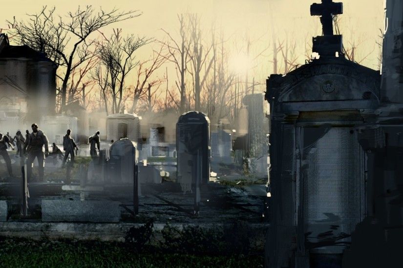 left 4 dead 2 cemetery zombie night