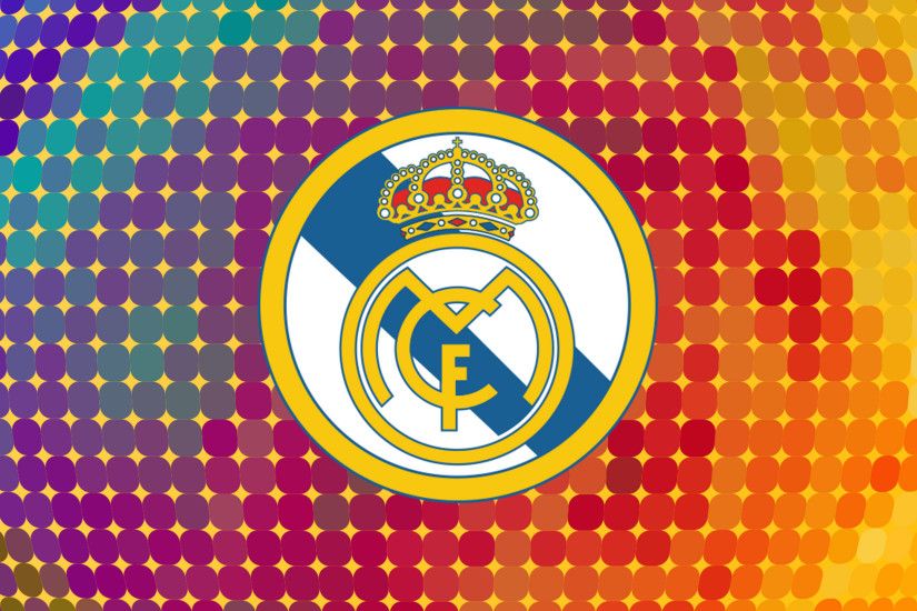 Colorful Real Madrid logo wallpaper