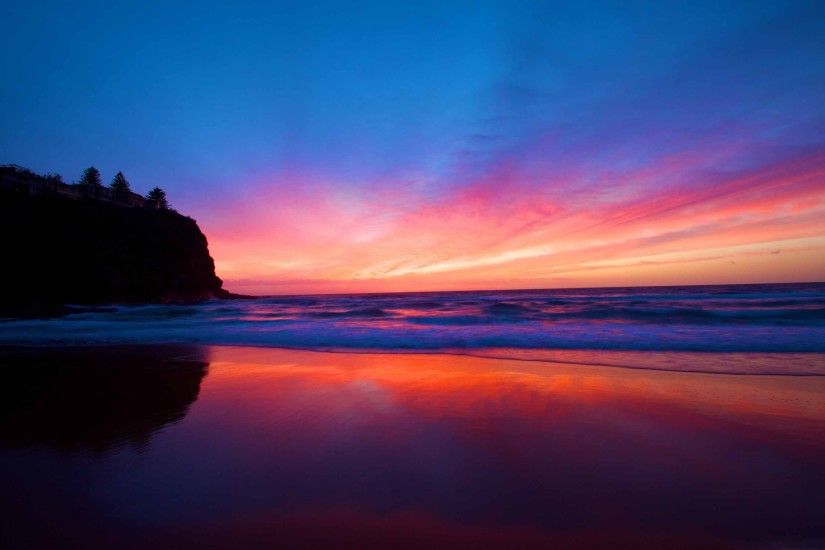 Beautiful Smooth Beach Sunset Mac wallpaper