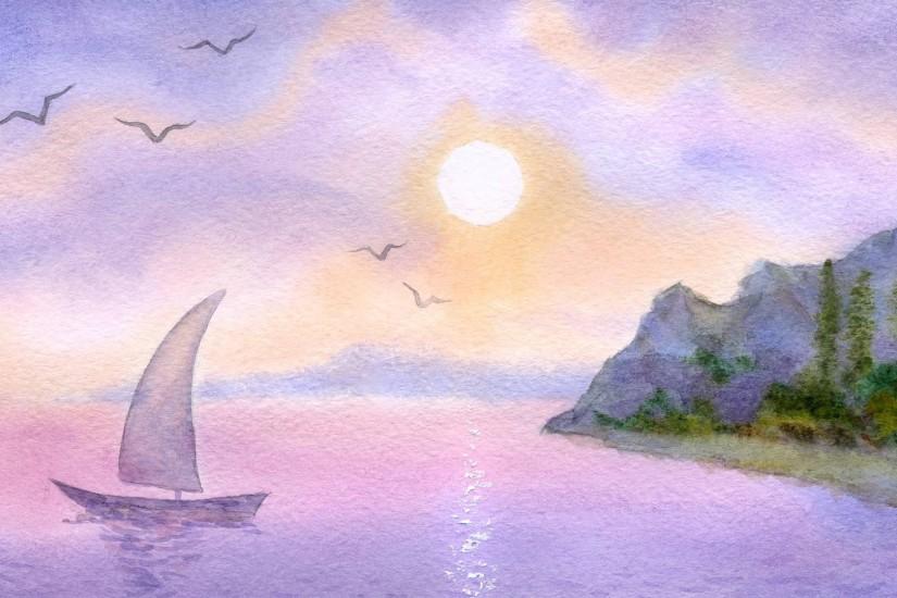HD Watercolor Sail Wallpaper | Download Free - 51161