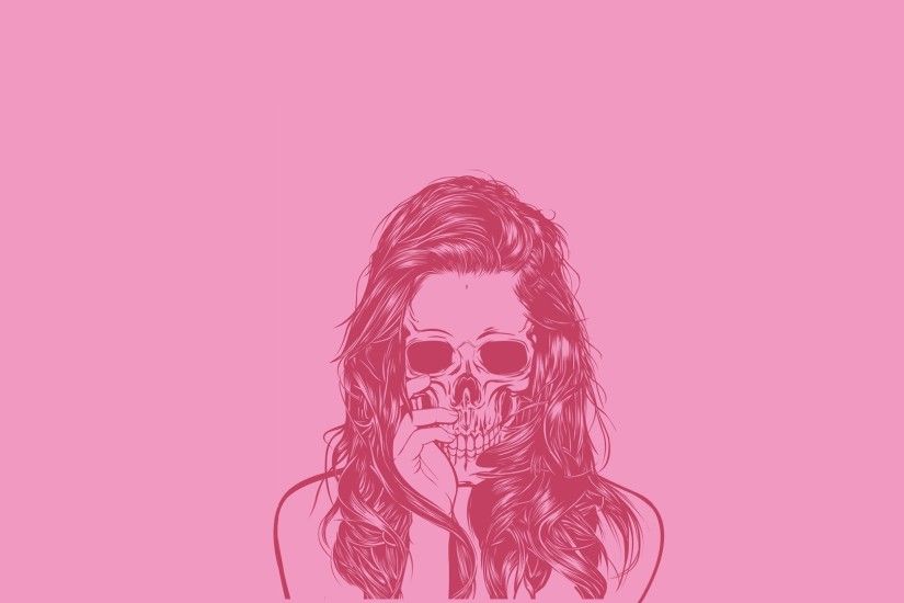 skull wallpapers cool girl pink