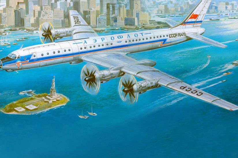 Tupolev, Tu-144, aircraft, Aeroflot, Soviet Union, art, new