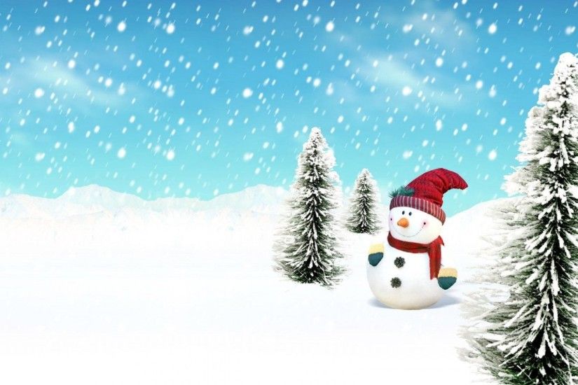 Christmas Snowman Image Wallpaper