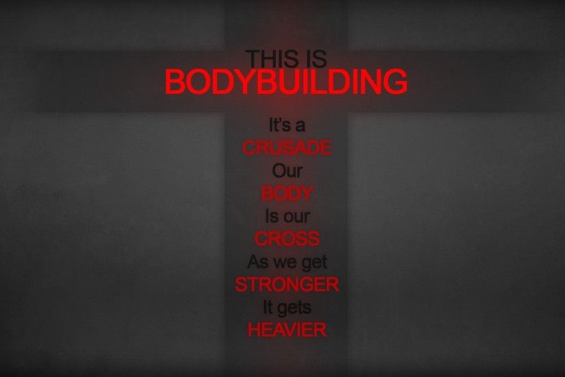 #Bodybuilder #Motivational #Red #Monochrome #Cross #Minimalism #Quote # Wallpaper