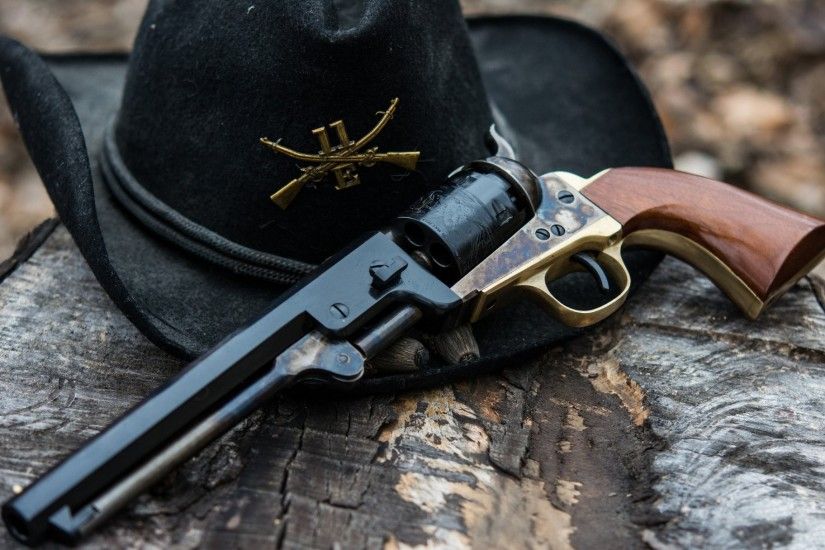 uberti replica colt 1851 revolver weapon hat