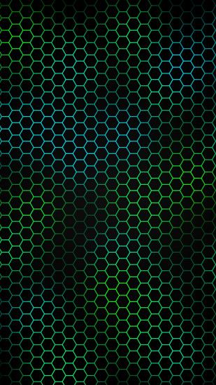 Blue And Green Hexagon Pattern Wallpaper