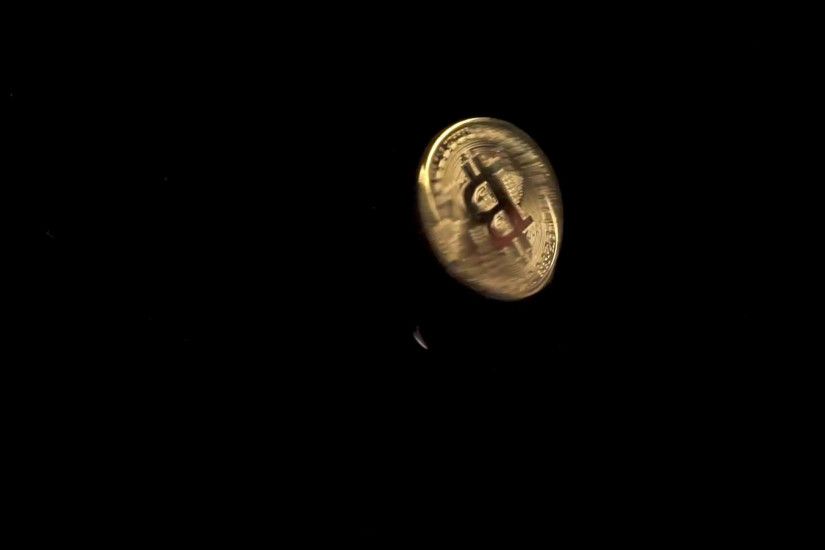 Coin Bitcoin rotates on a black background Stock Video Footage - VideoBlocks