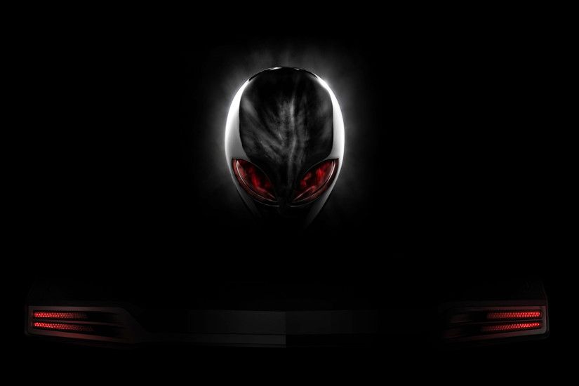 alienware red eyes logo black background