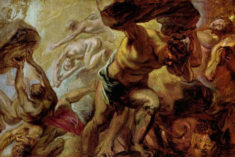 painting artwork mythology classic art Greek mythology Peter Paul Rubens  Overthrow of the Titans ART ancient