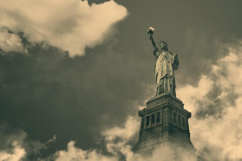 Clouds new york city statue of liberty historical new york giants wallpaper  | 1920x1200 | 11243 | WallpaperUP