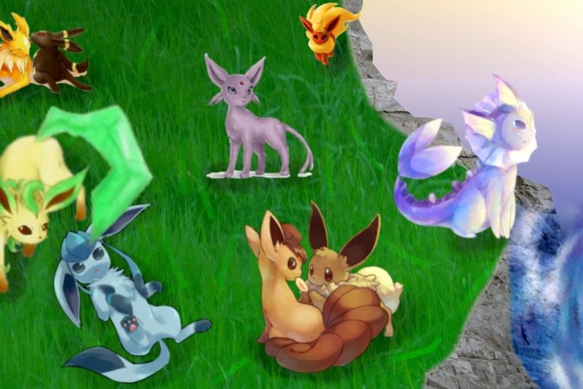 ... Eevee and his evolutions with Vulpix by Valyli