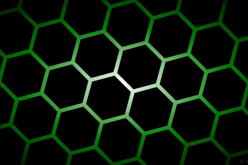 wallpaper glow hexagon green gradient white black #000000 #ffffff #008000  diagonal 45Â°