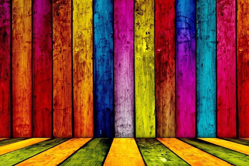 Striped Wood Colorful Wallpapers