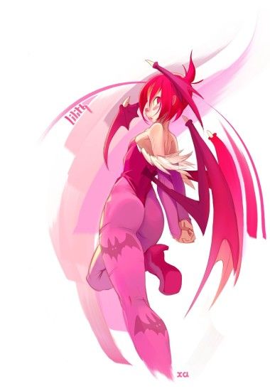 illustration digital art anime artwork pink magenta Darkstalkers Lilith  Aensland flower petal fictional character