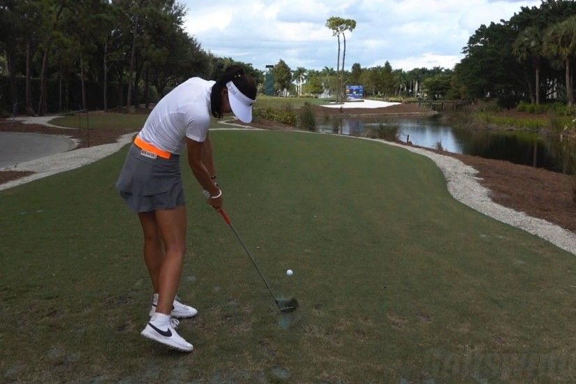 MICHELLE WIE 120fps SLOW MOTION DTL IRON TEE SHOT GOLF SWING 2015 CME  CHAMPIONSHIP 1080p HD - YouTube
